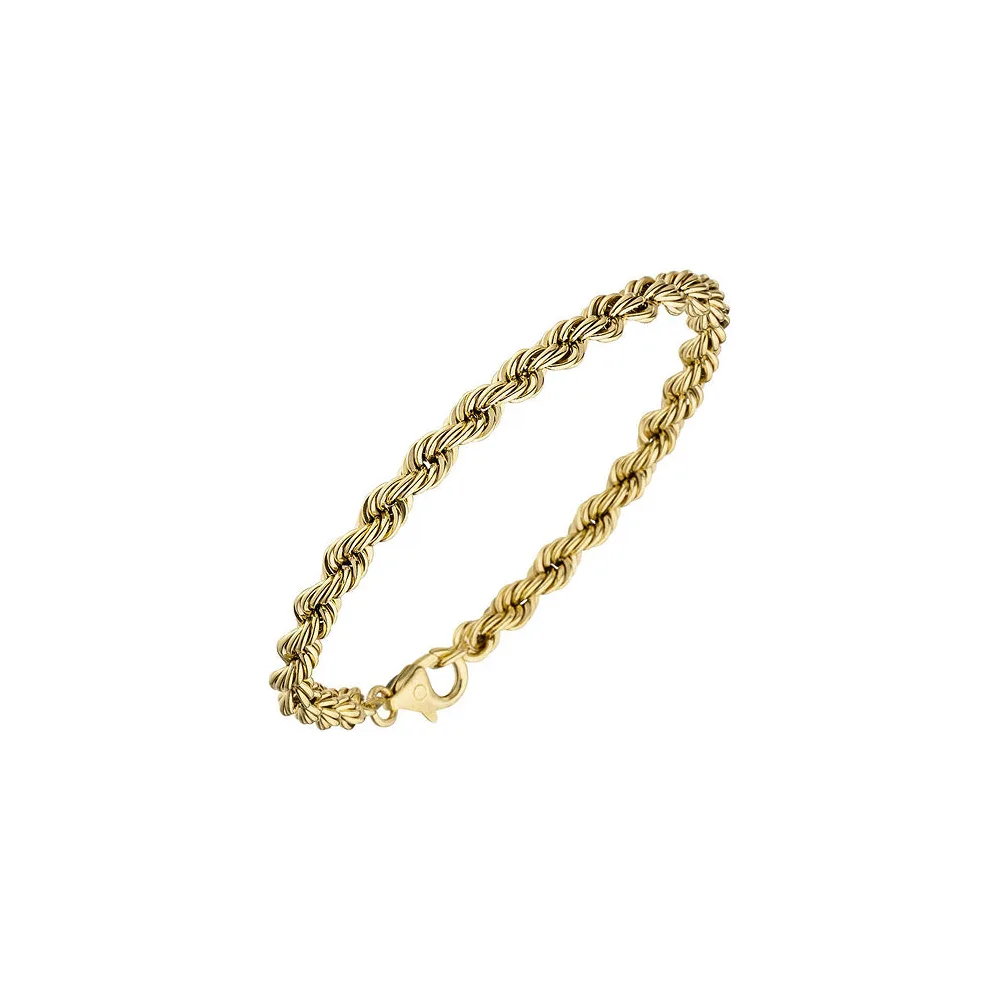 Kordelarmband 585 Gold Gelbgold 19 cm Armband Goldarmband Karabiner