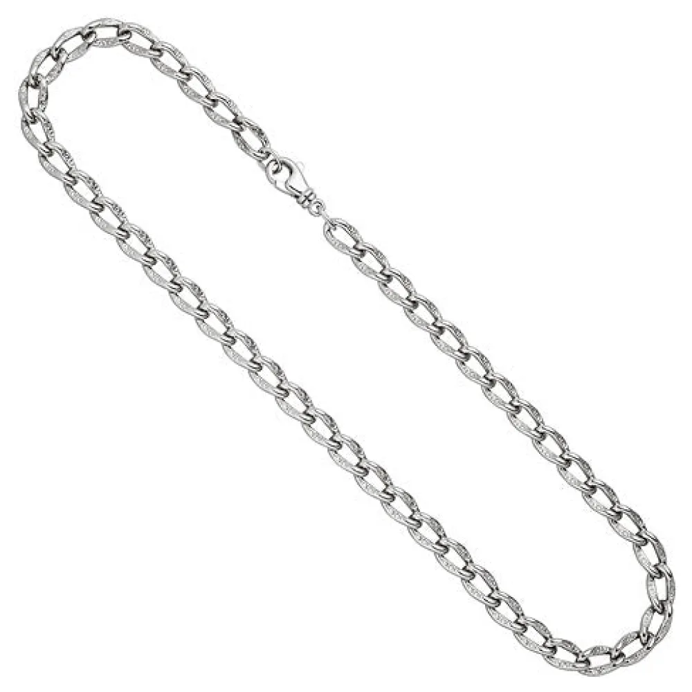 Lang-Panzerkette 925 Sterling Silber 7 3 mm 45 cm Kette Halskette Silberkette