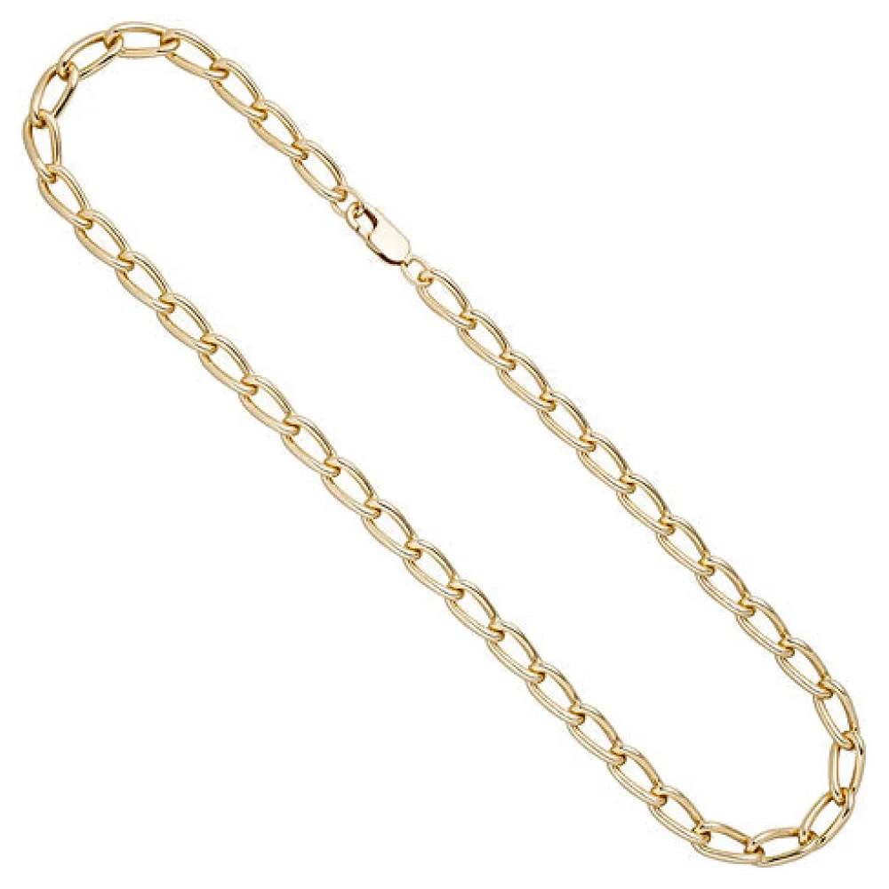 Lang-Panzerkette 925 Sterling Silber gold vergoldet 6 9 mm 45 cm Kette Halskette