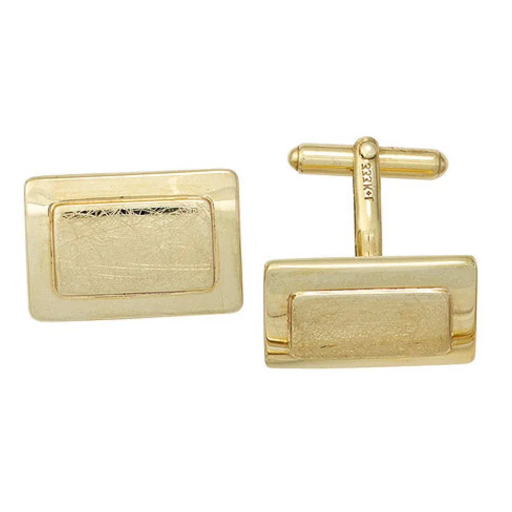 Manschettenknöpfe 333 Gold Gelbgold eismatt