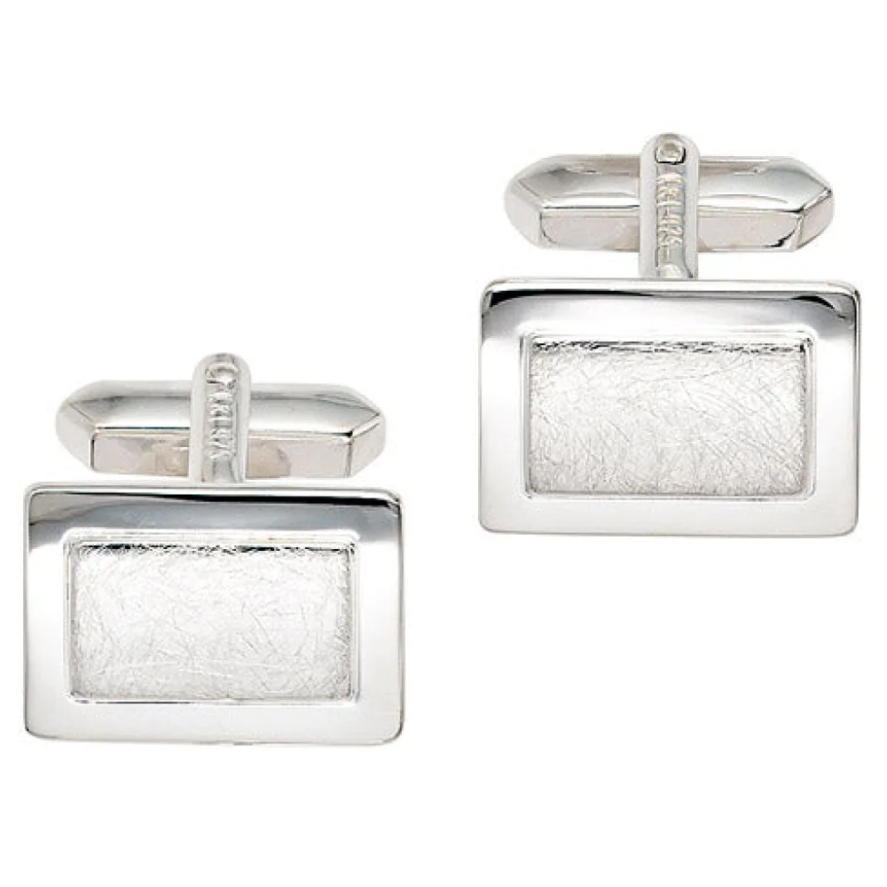 Manschettenknöpfe 925 Sterling Silber eismatt