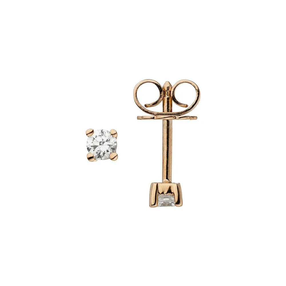 Ohrstecker 585 Gold Rotgold 2 Diamanten Brillanten 0 14 ct. Ohrringe