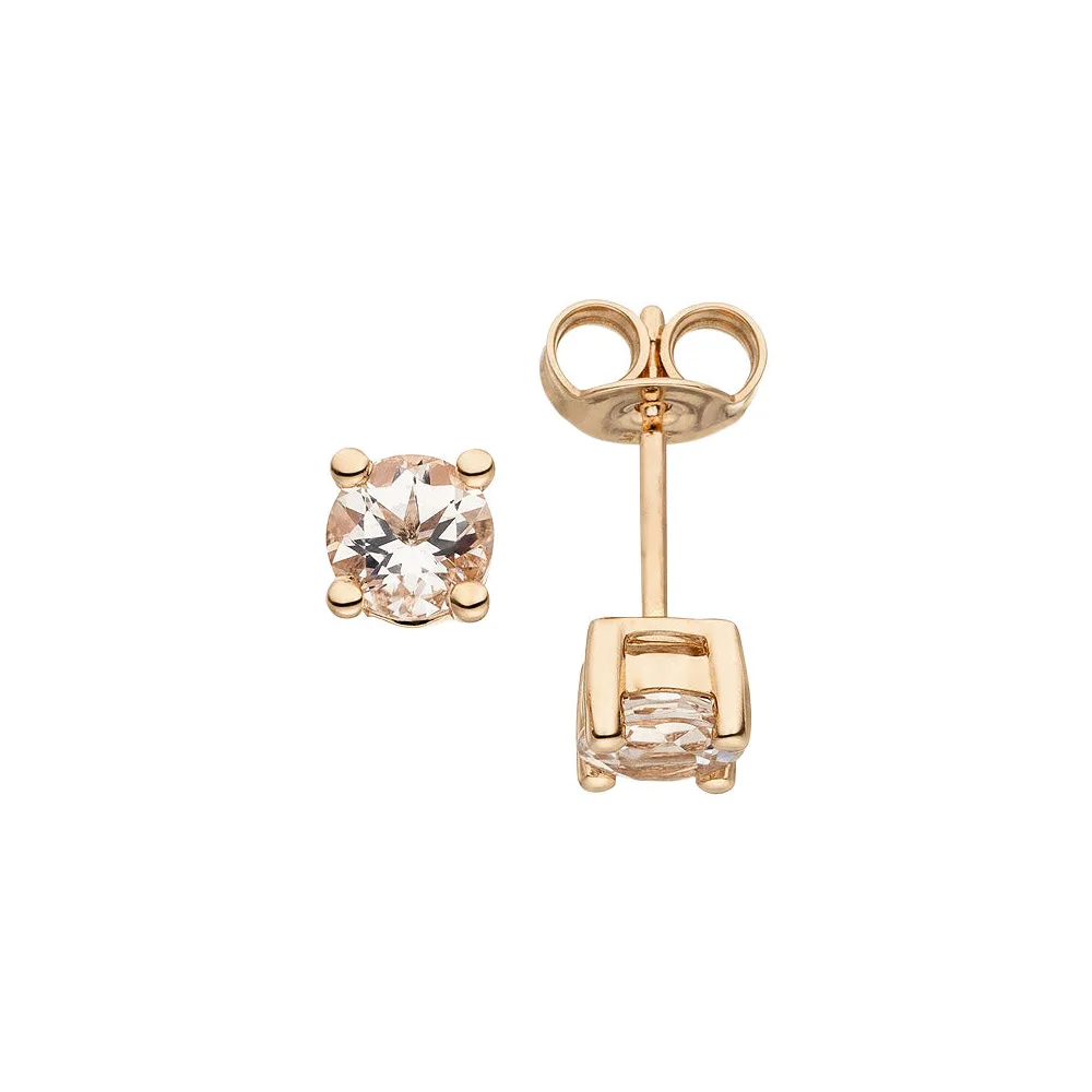 Ohrstecker 585 Gold Rotgold 2 Morganite Ohrringe Goldohrringe