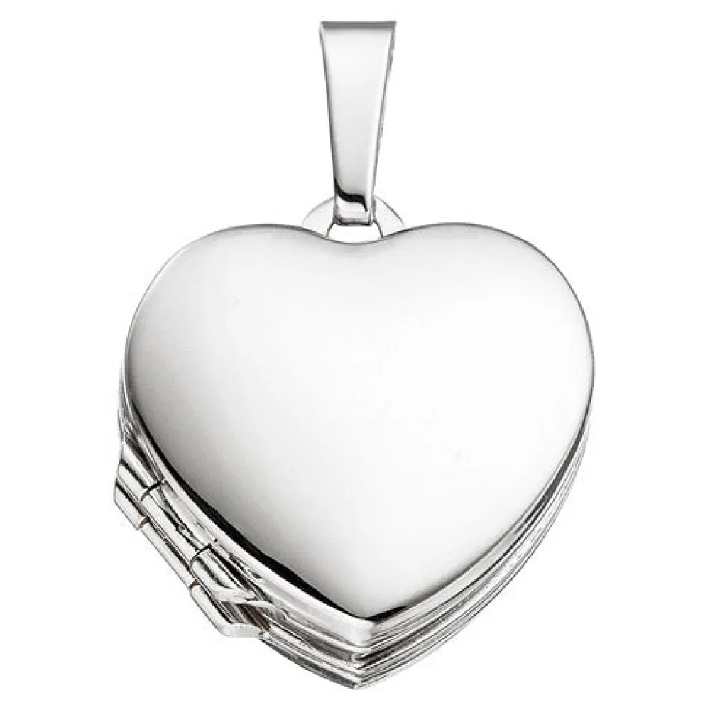 Medaillon Herz für 4 Fotos 925 Sterling Silber Anhänger zum Öffnen