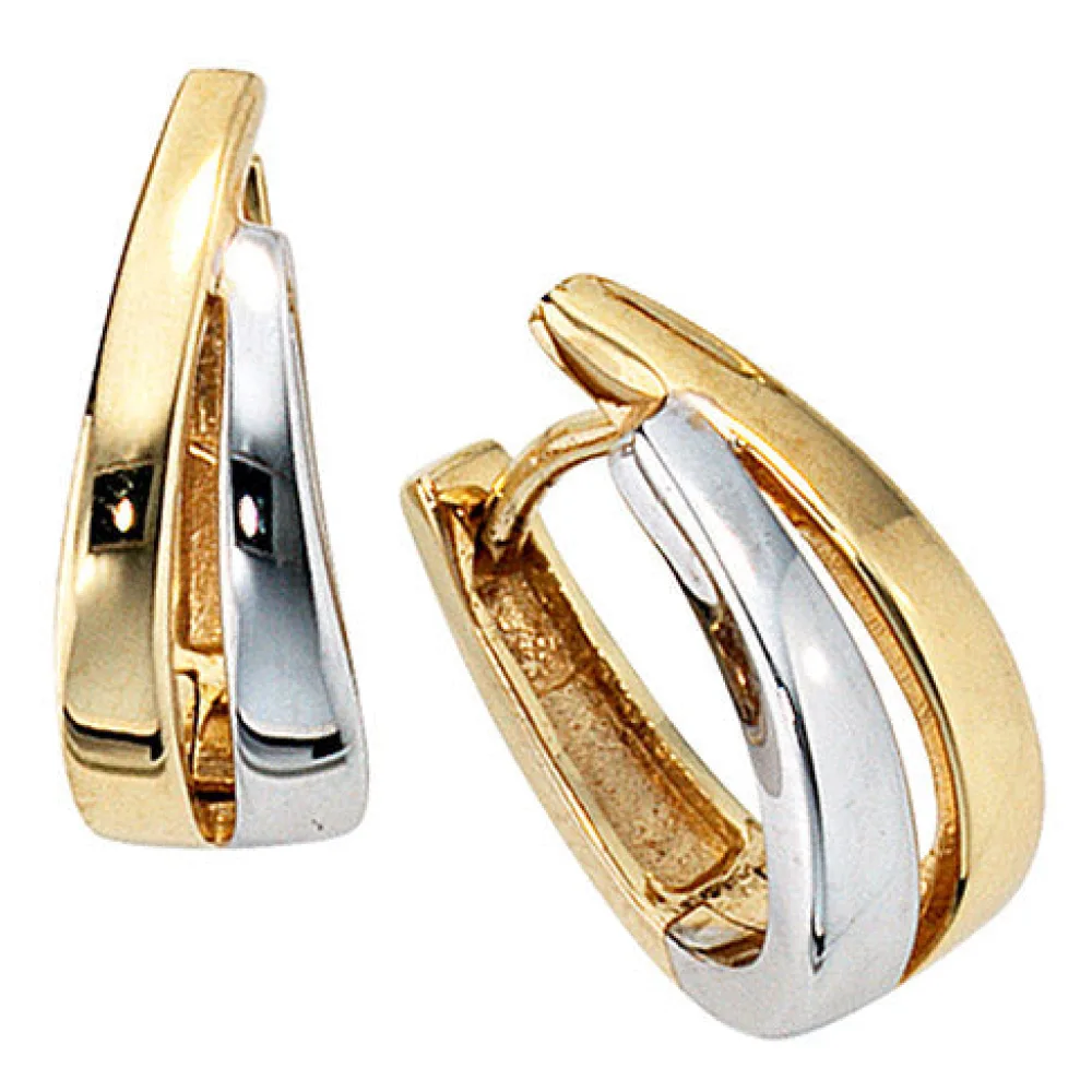 Creolen 333 Gold Gelbgold bicolor Ohrringe Goldohrringe Goldcreolen