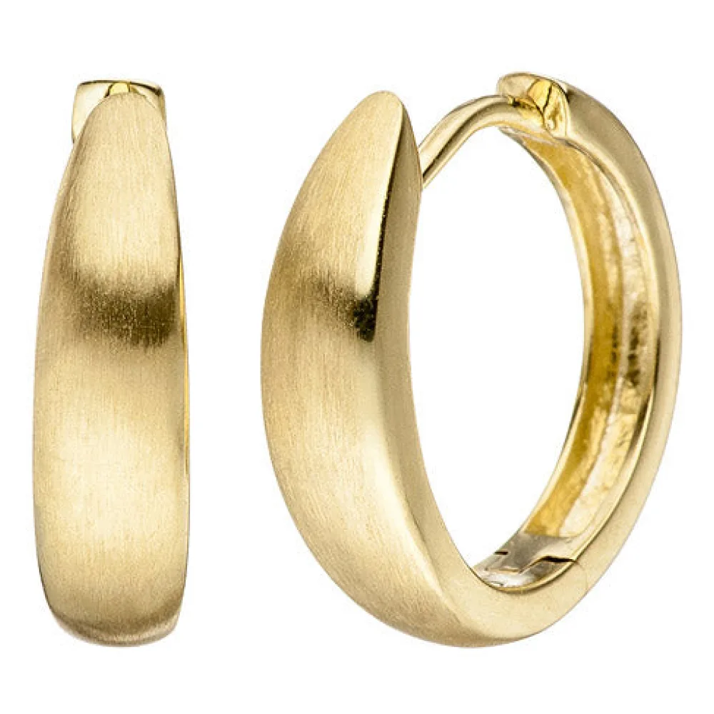 Creolen 333 Gold Gelbgold matt mattiert Ohrringe Goldcreolen Goldohrringe