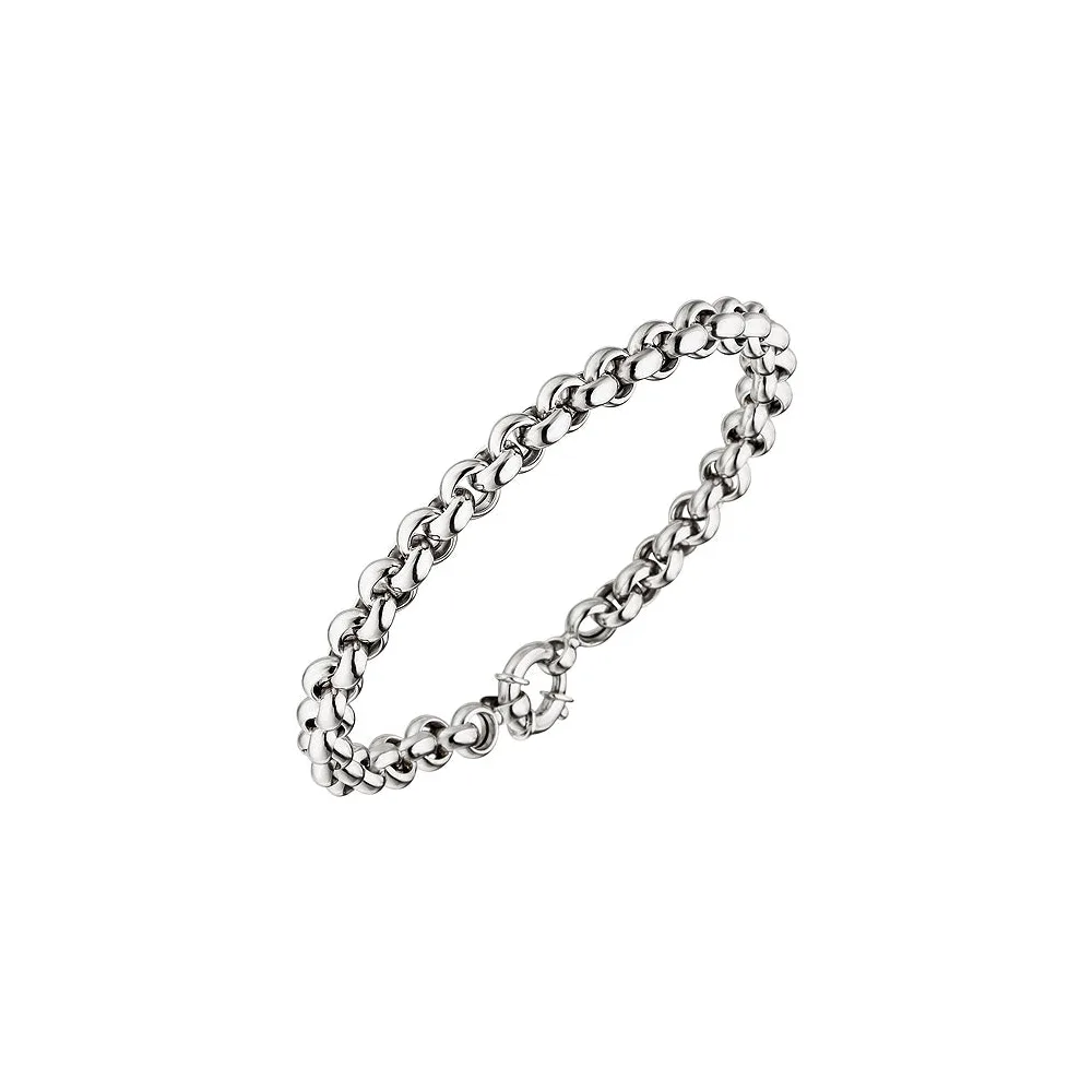 Erbsarmband 585 Gold Weißgold 19 cm Armband Weißgoldarmband