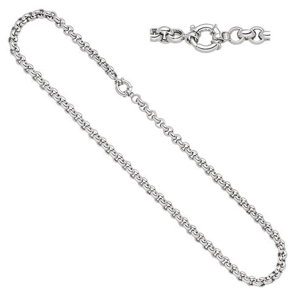 Erbskette 585 Gold Weißgold 45 cm Kette Halskette Weißgoldkette Federring