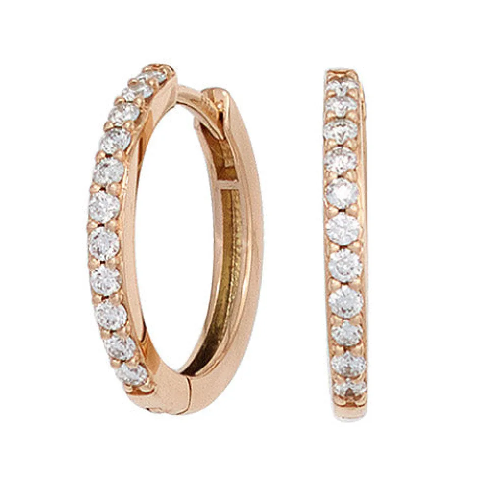 Creolen 585 Gold Rotgold 22 Diamanten Brillanten Ohrringe Diamantcreolen