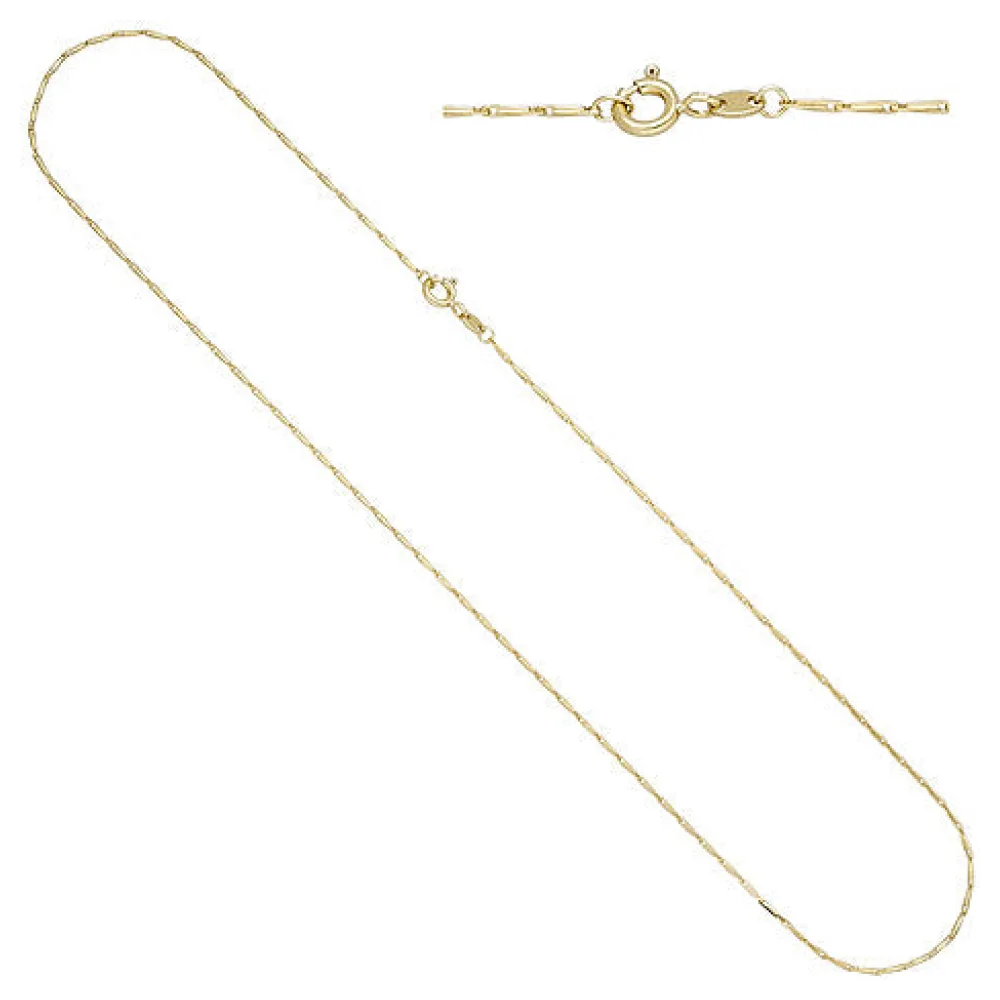 Haferkornkette 585 Gold Gelbgold 1 2 mm 45 cm Kette Halskette Goldkette