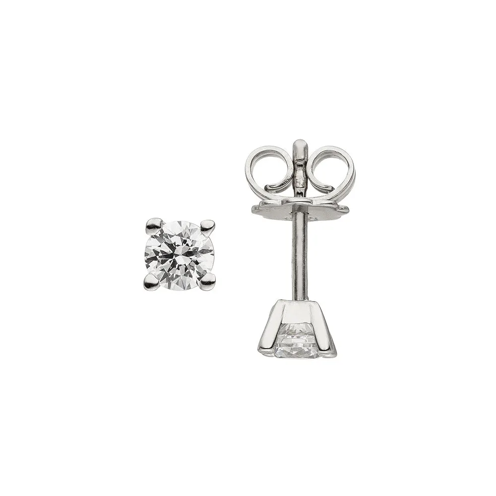 Ohrstecker 585 Gold Weißgold 2 Diamanten Brillanten 0 50 ct. Ohrringe