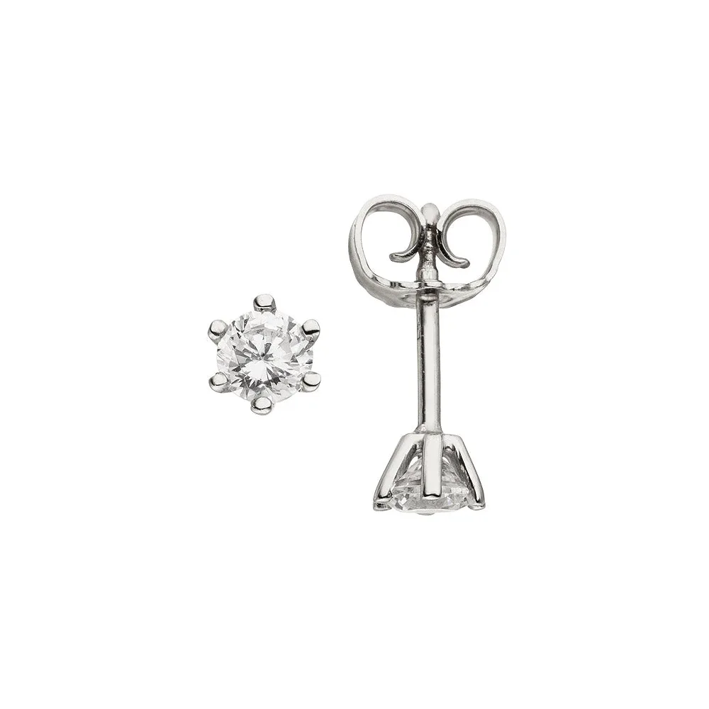 Ohrstecker 585 Gold Weißgold 2 Diamanten Brillanten 0 50 ct. Ohrringe