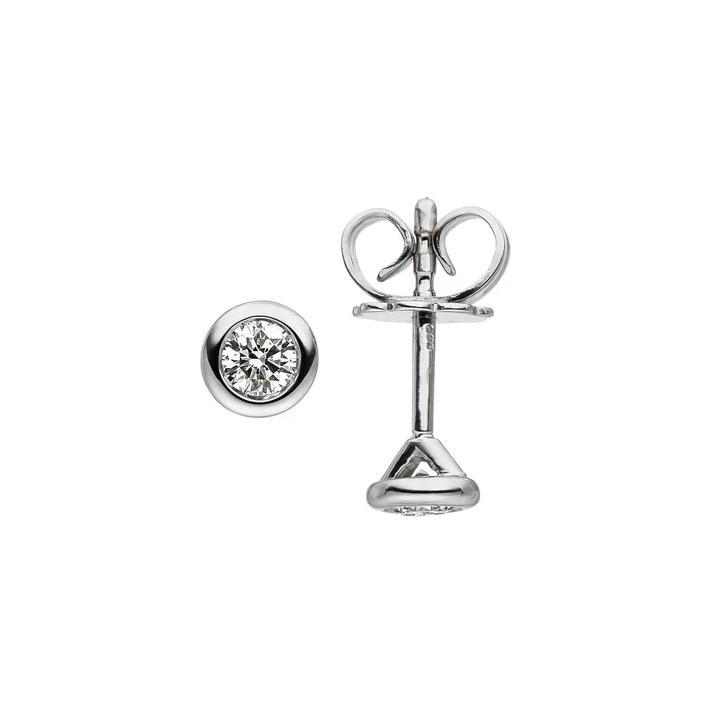 Ohrstecker 585 Gold Weißgold 2 Diamanten Brillanten Ohrringe Diamantohrstecker