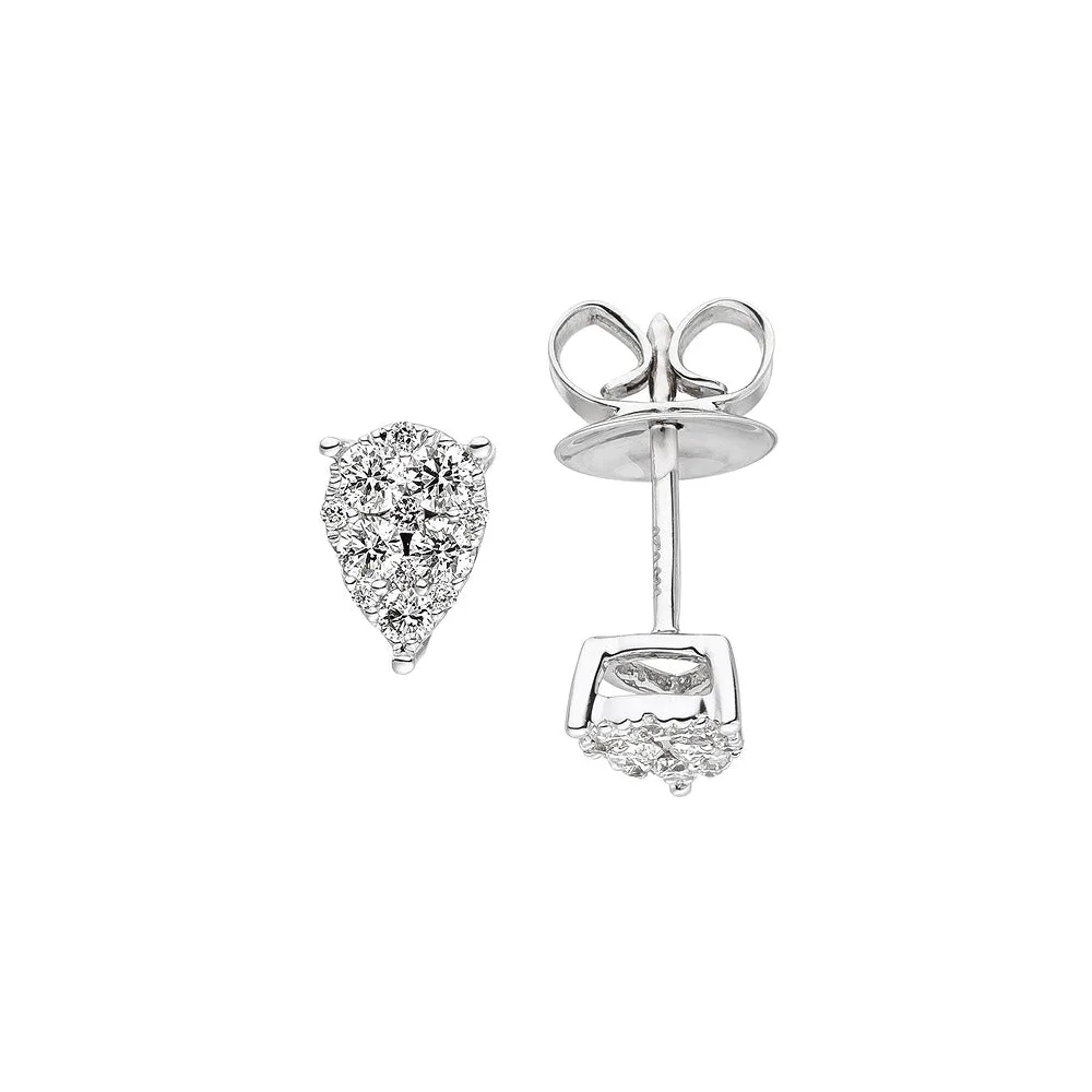 Ohrstecker 585 Gold Weißgold 24 Diamanten Brillanten Ohrringe Diamantohrstecker
