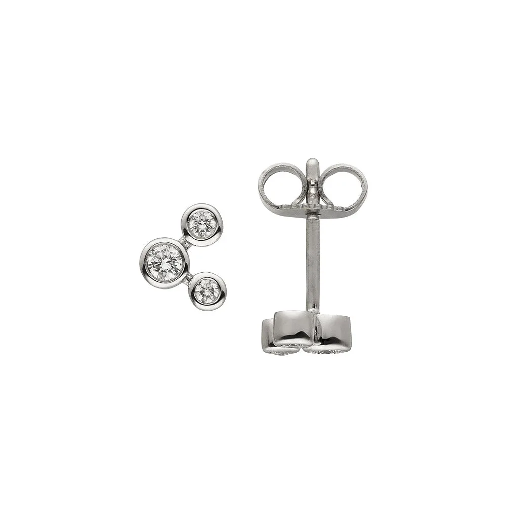 Ohrstecker 585 Gold Weißgold 6 Diamanten Brillanten Ohrringe Goldohrringe
