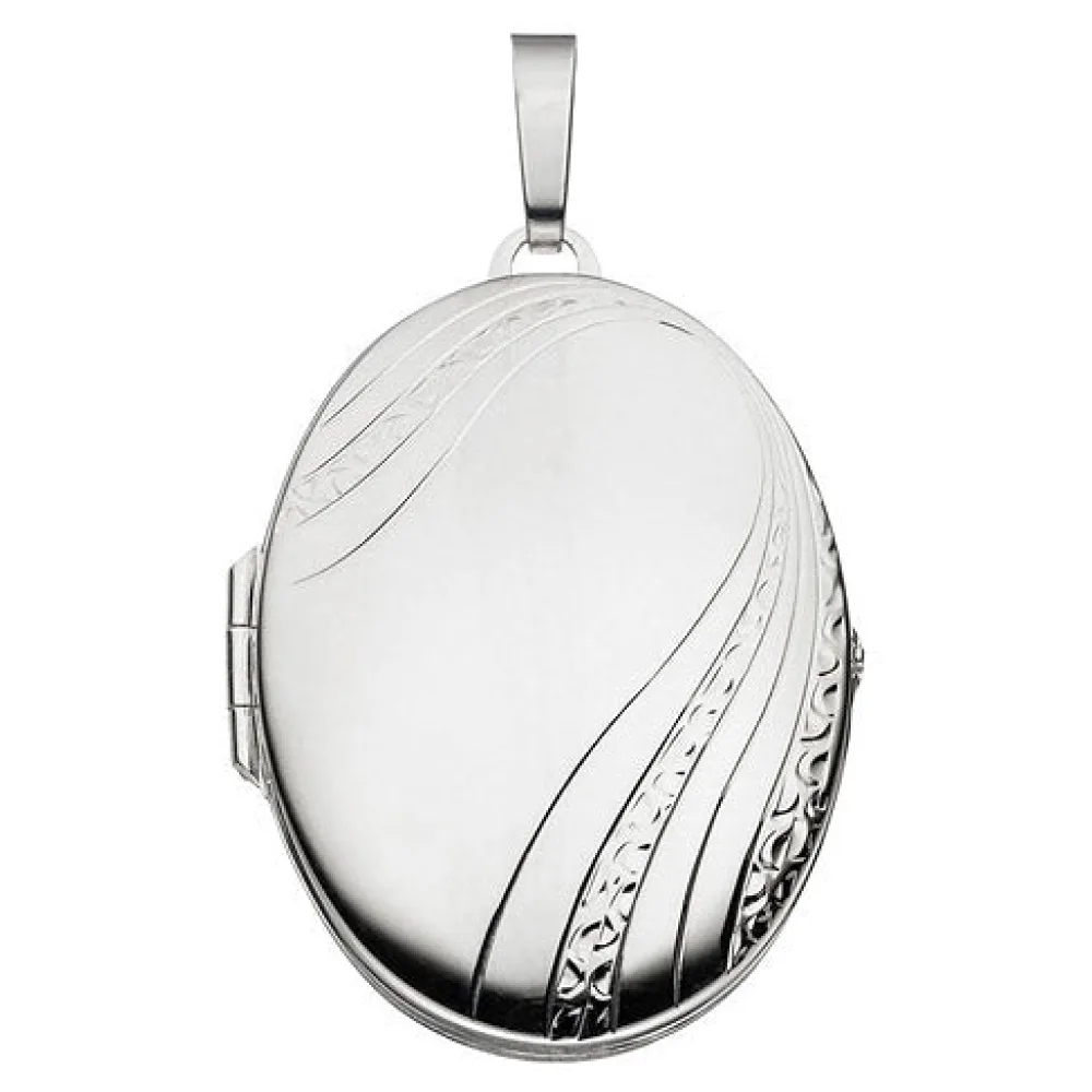 Medaillon oval 925 Sterling Silber Anhänger zum Öffnen