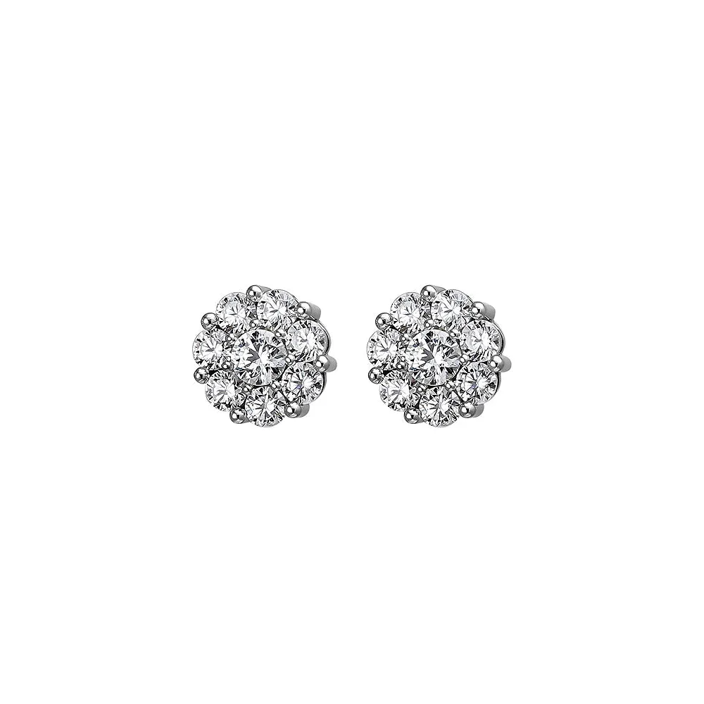 Ohrstecker 925 Sterling Silber 16 Zirkonia Ohrringe Silberohrringe