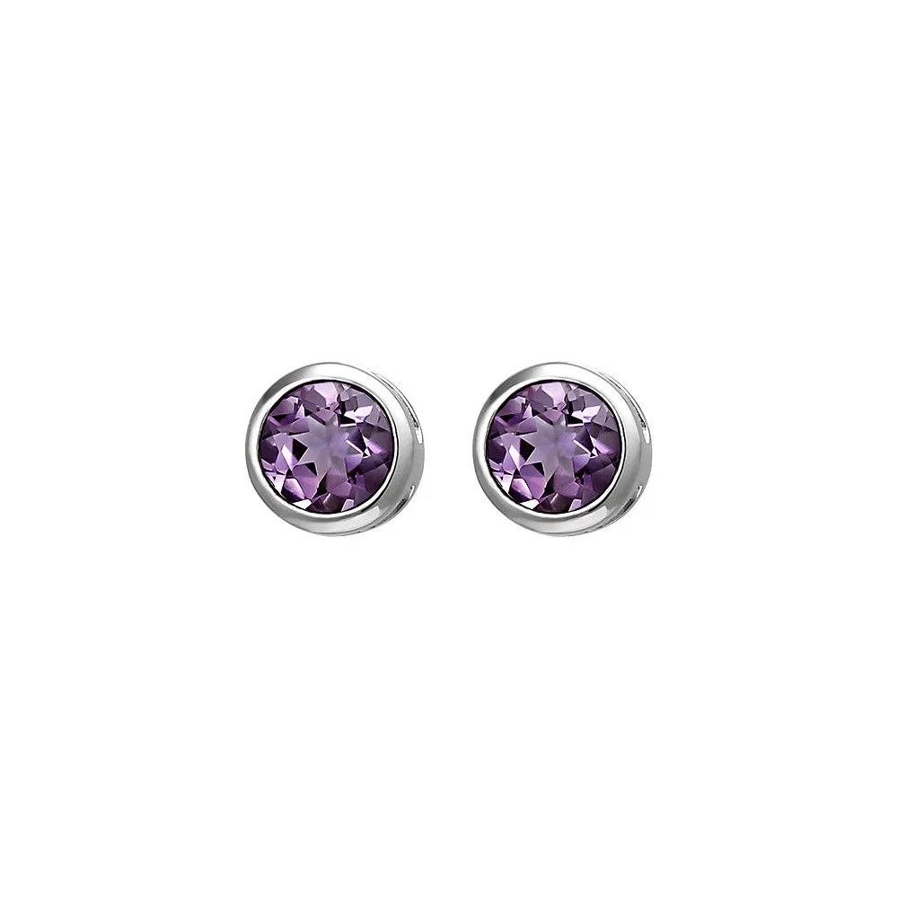 Ohrstecker 925 Sterling Silber 2 Amethyste lila violett Ohrringe