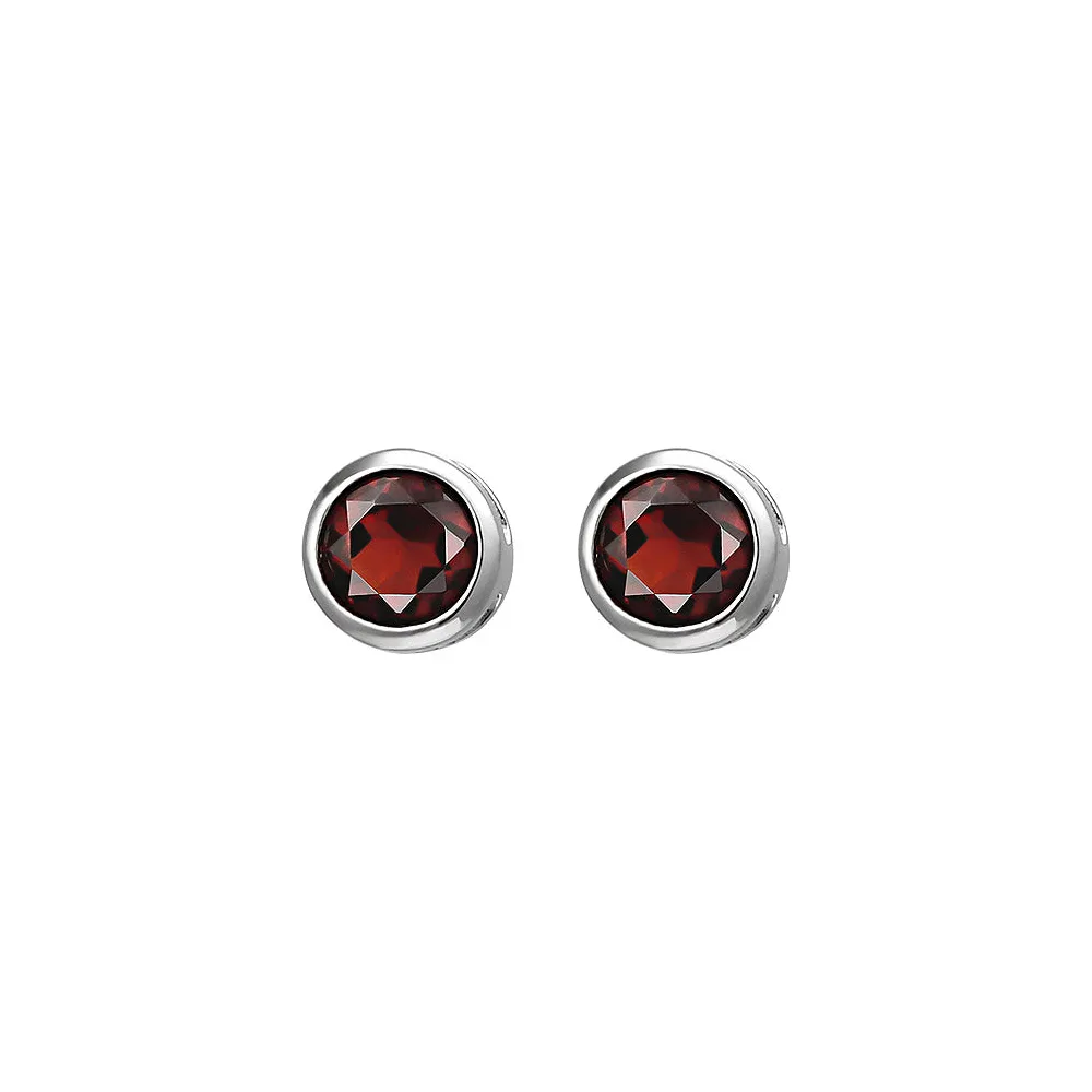 Ohrstecker 925 Sterling Silber 2 Granate rot Ohrringe