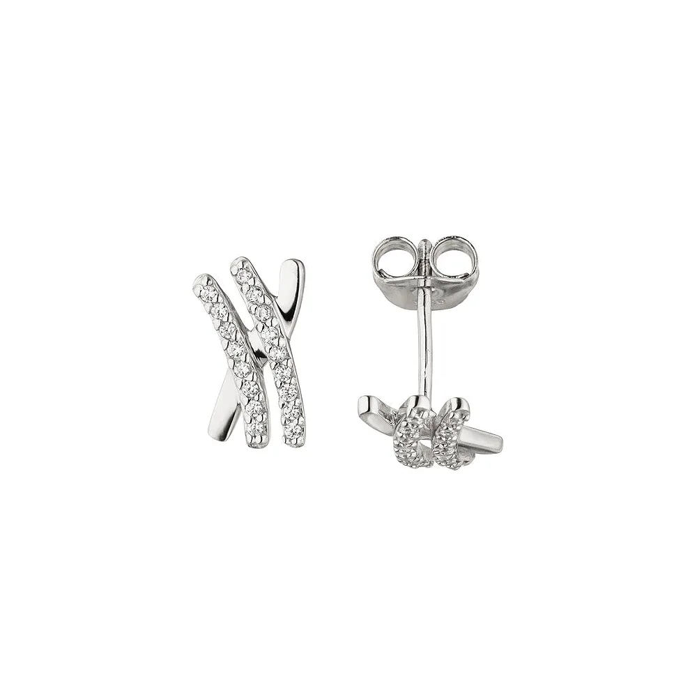 Ohrstecker 925 Sterling Silber 34 Zirkonia Ohrringe Silberohrringe