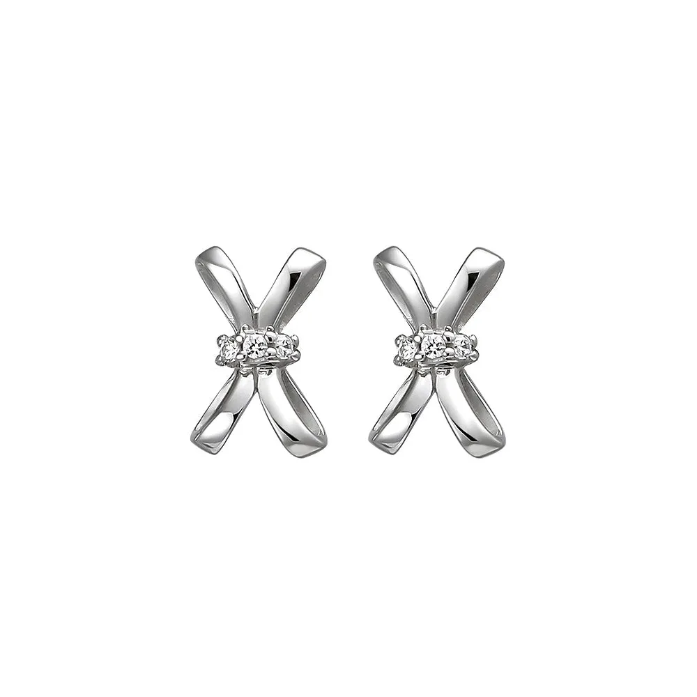 Ohrstecker 925 Sterling Silber 6 Zirkonia Ohrringe Silberohrringe