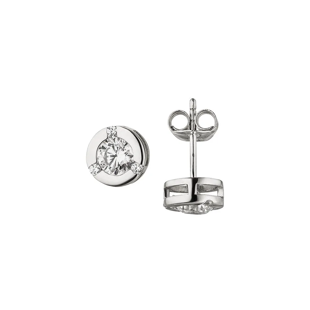 Ohrstecker 925 Sterling Silber 8 Zirkonia Ohrringe Silberohrringe