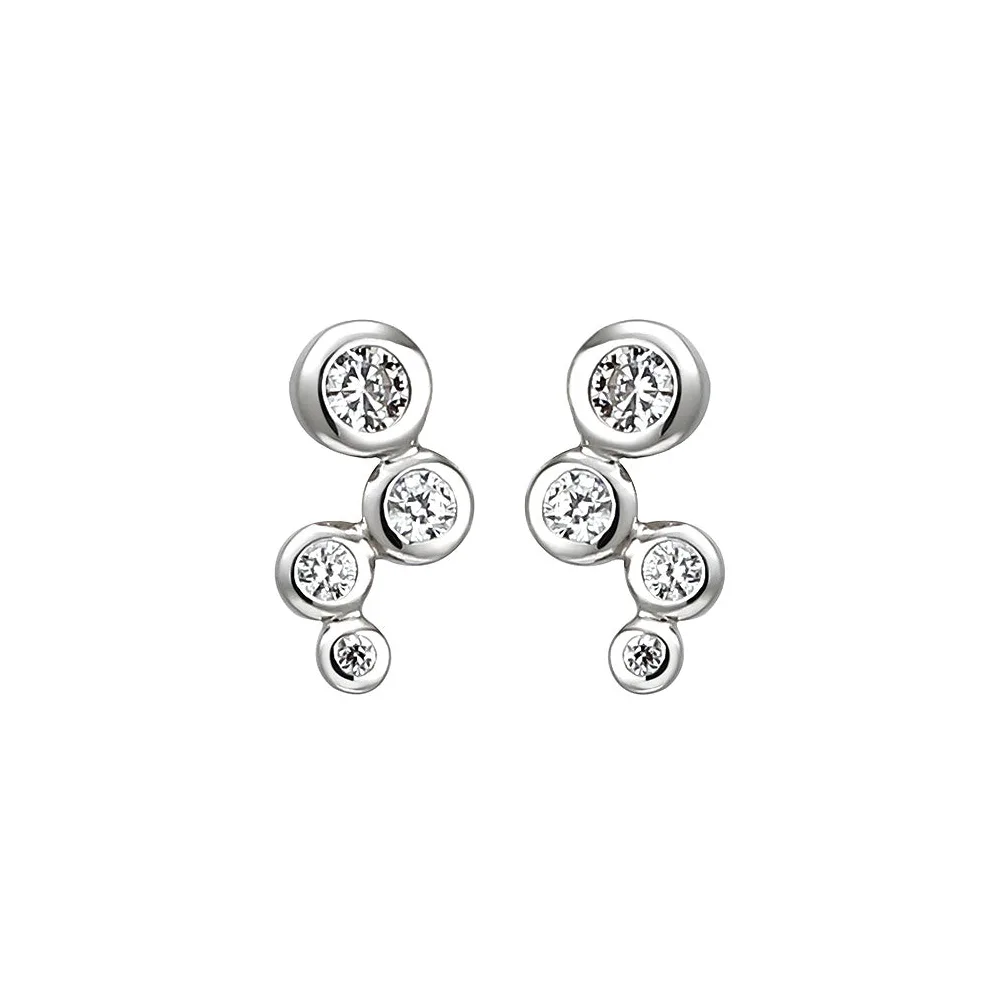 Ohrstecker 925 Sterling Silber 8 Zirkonia Ohrringe Silberohrringe