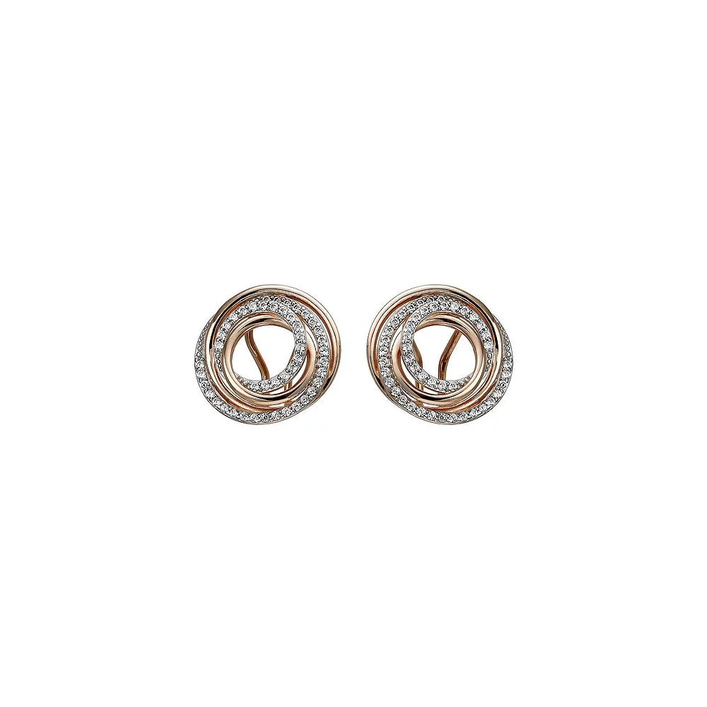 Ohrstecker 925 Sterling Silber rotgold vergoldet 92 Zirkonia Ohrringe