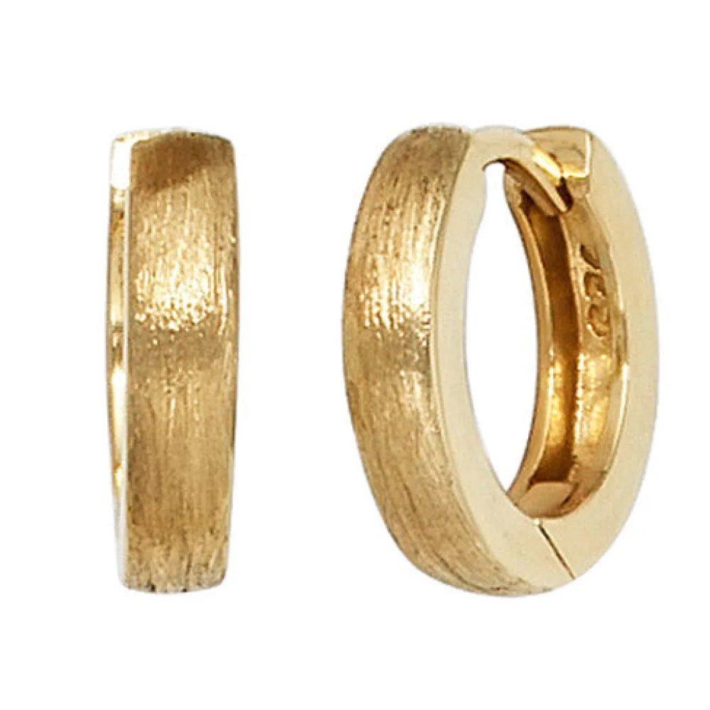 Creolen 925 Sterling Silber gold vergoldet eismatt Ohrringe