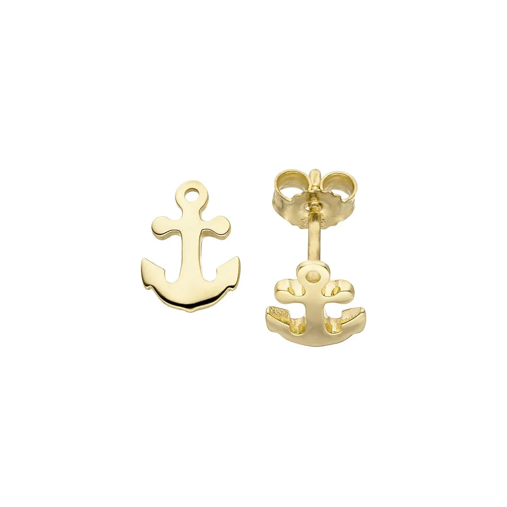 Ohrstecker Anker 375 Gold Gelbgold Ohrringe Goldohrringe Ankerohrstecker