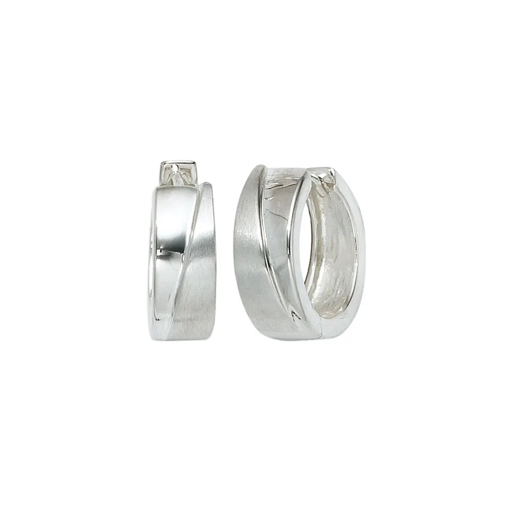 Creolen 925 Sterling Silber mattiert Ohrringe Silberohrringe Silbercreolen