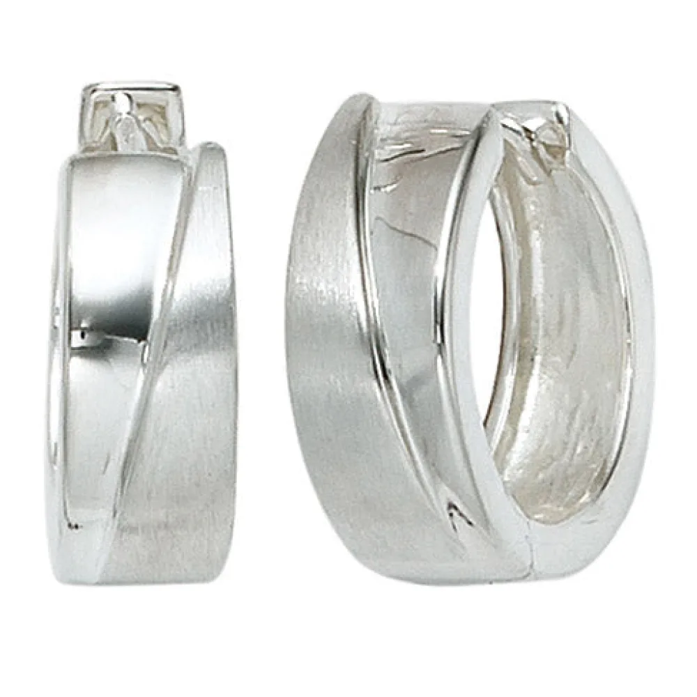 Creolen 925 Sterling Silber mattiert Ohrringe Silberohrringe Silbercreolen