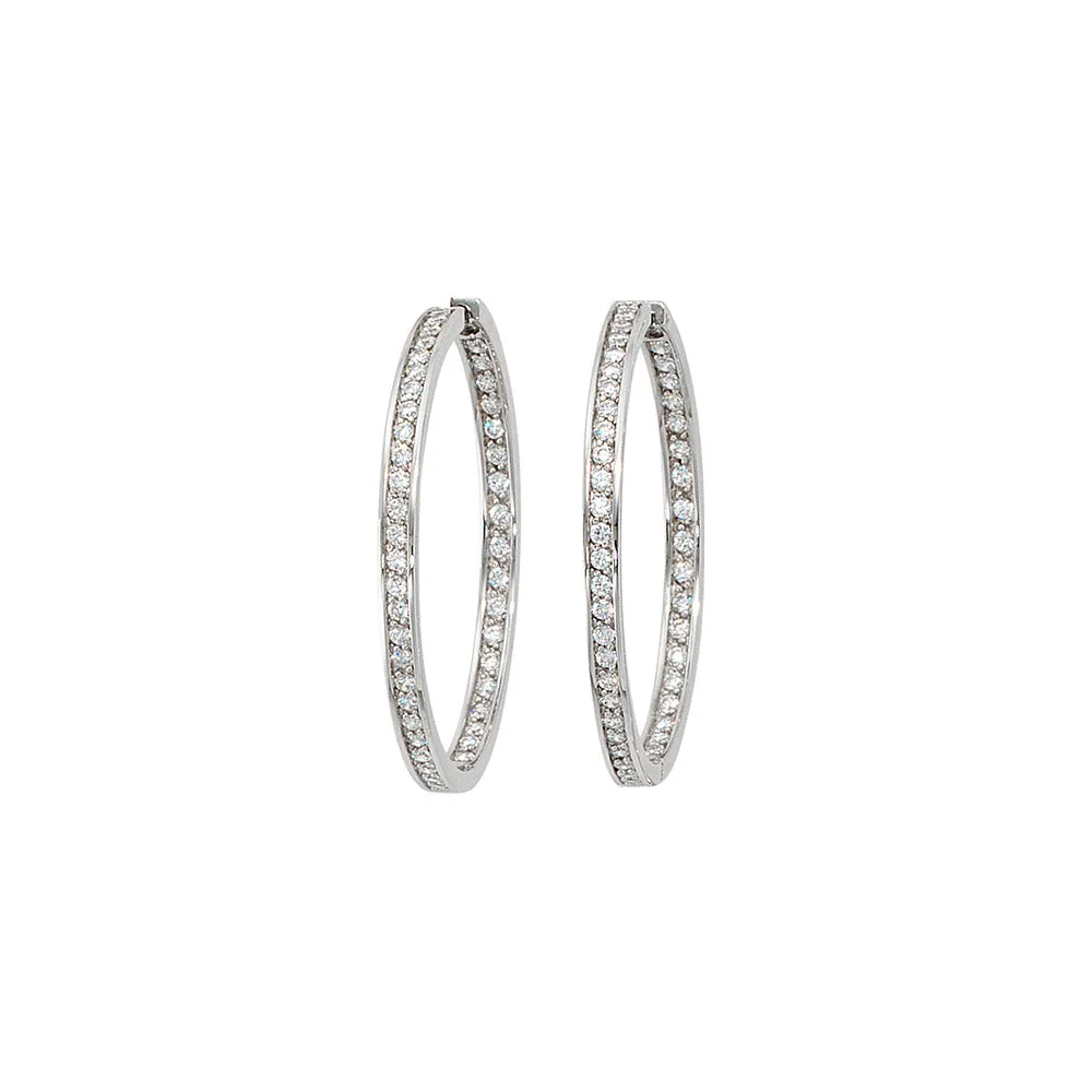 Creolen 925 Sterling Silber mit Zirkonia Ohrringe Silberohrringe Silbercreolen