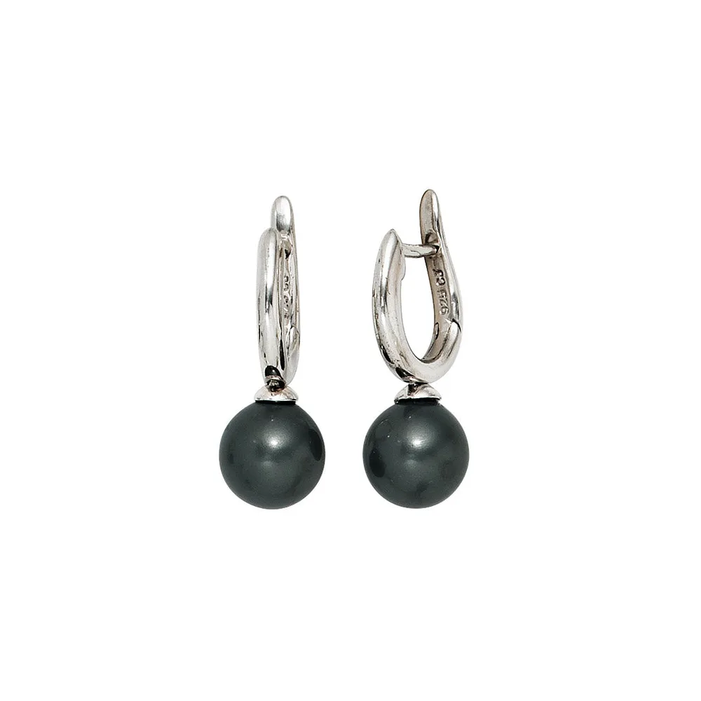 Creolen 925 Sterling Silber Ohrringe Perlenohrringe