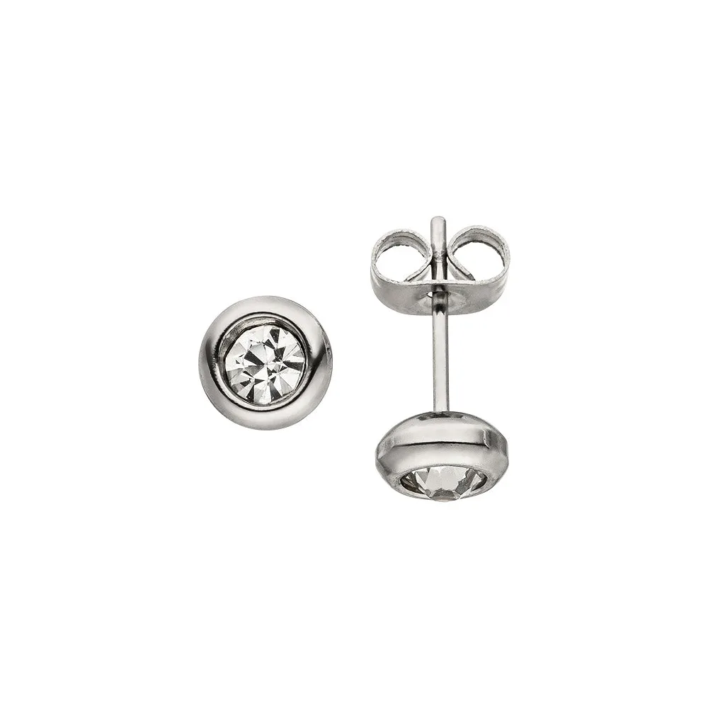 Ohrstecker Edelstahl 2 Zirkonia Ohrringe Edelstahlohrstecker
