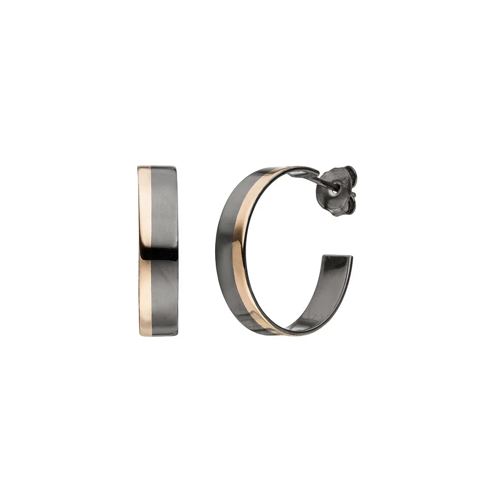 Halbcreolen 925 Sterling Silber bicolor vergoldet Ohrringe Creolen