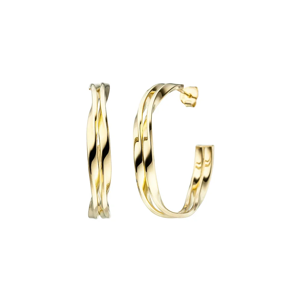 Halbcreolen 925 Sterling Silber gold vergoldet Ohrringe Creolen