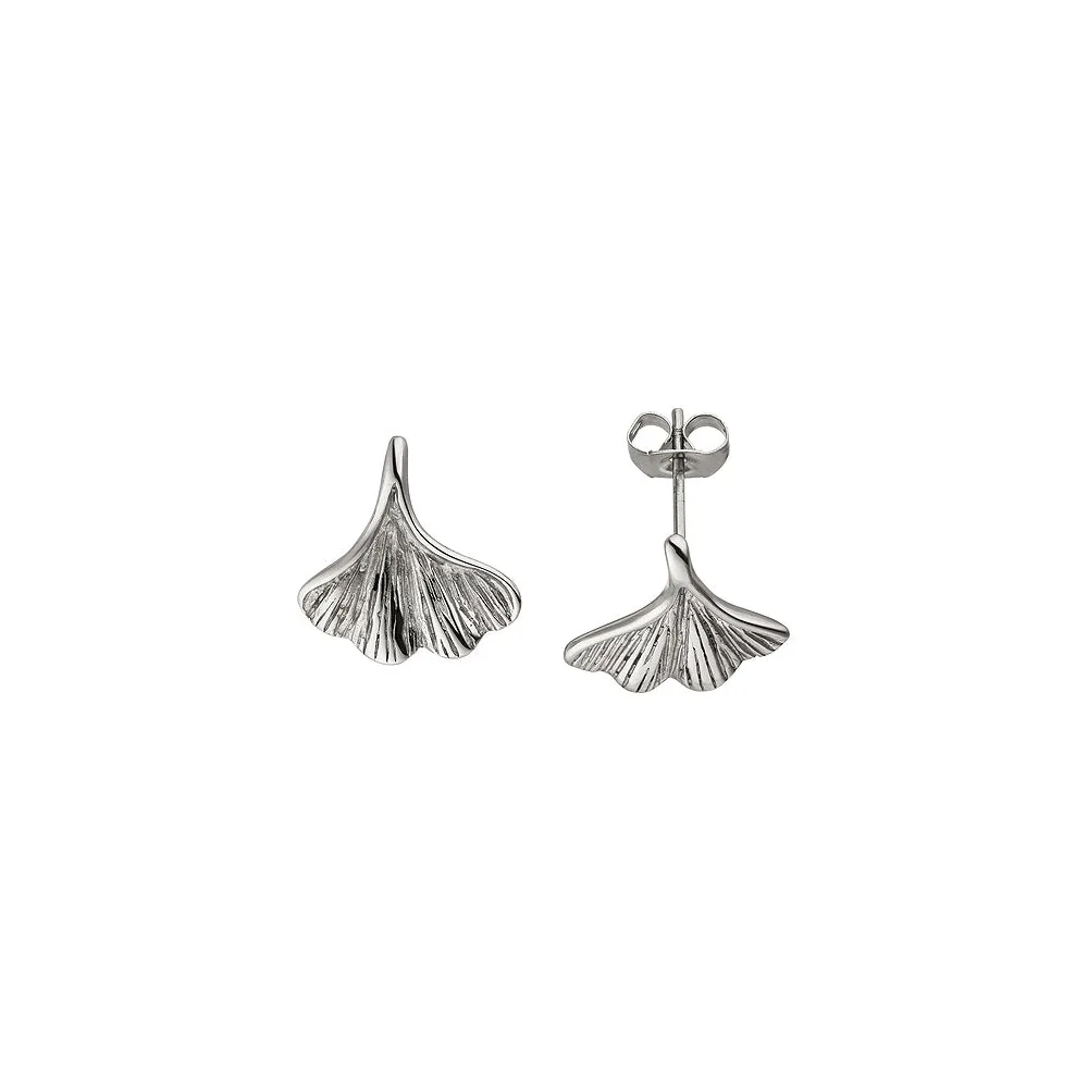 Ohrstecker Ginkgo Edelstahl mattiert Ohrringe