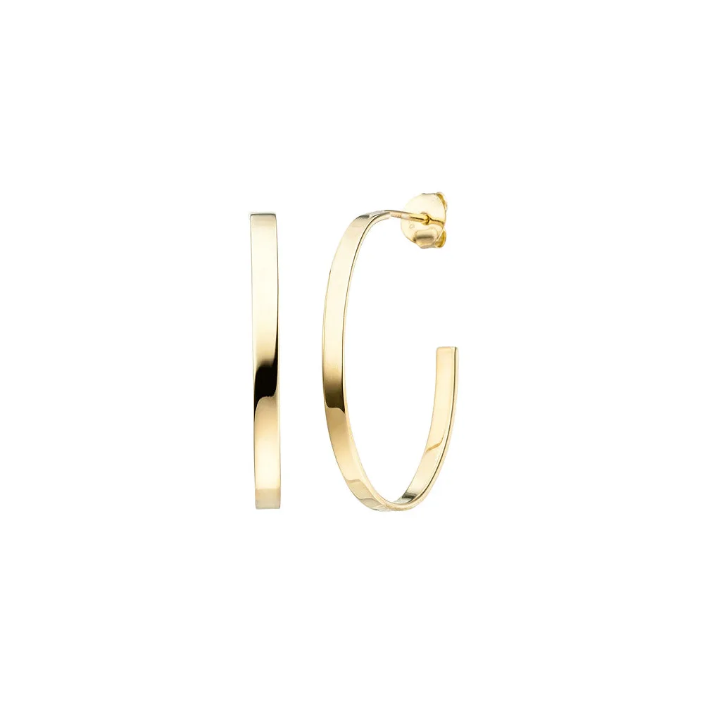 Halbcreolen oval 925 Sterling Silber gold vergoldet Ohrringe Creolen