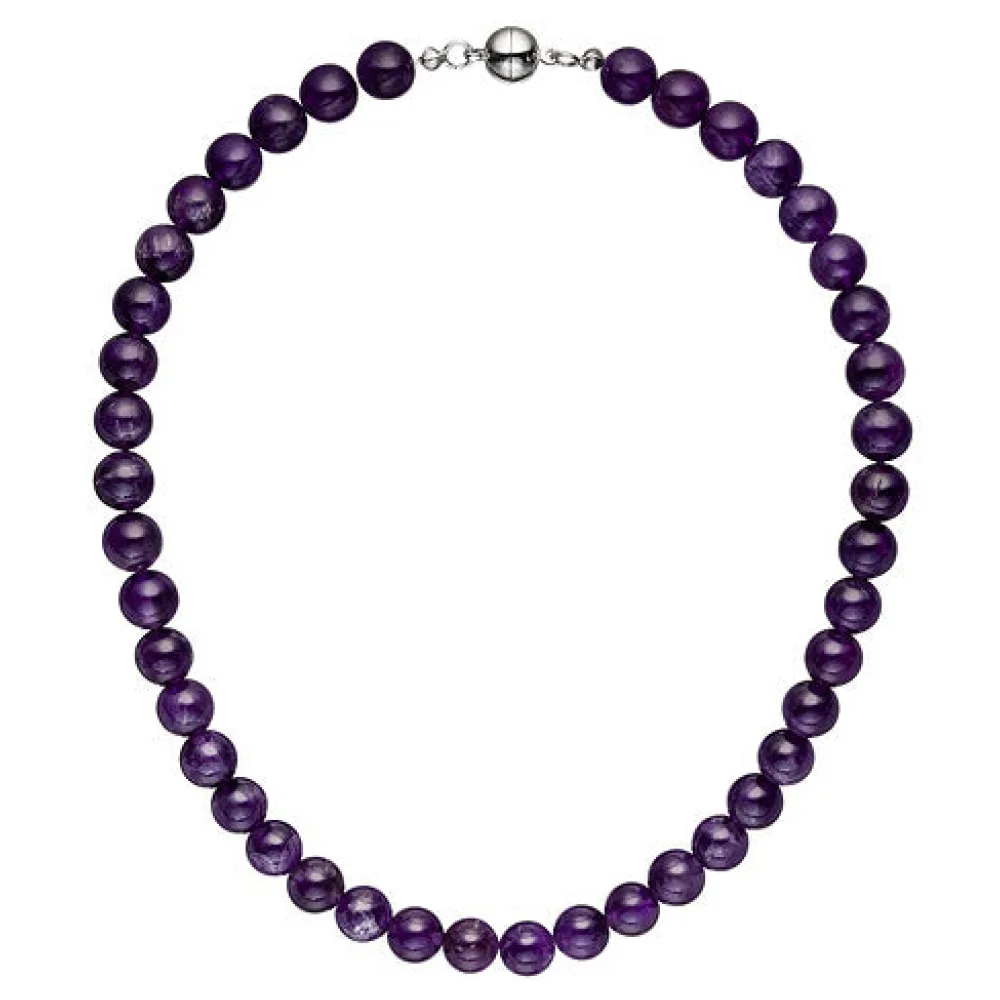 Halskette Kette Amethyst lila violett 44 cm Amethystkette Steinkette