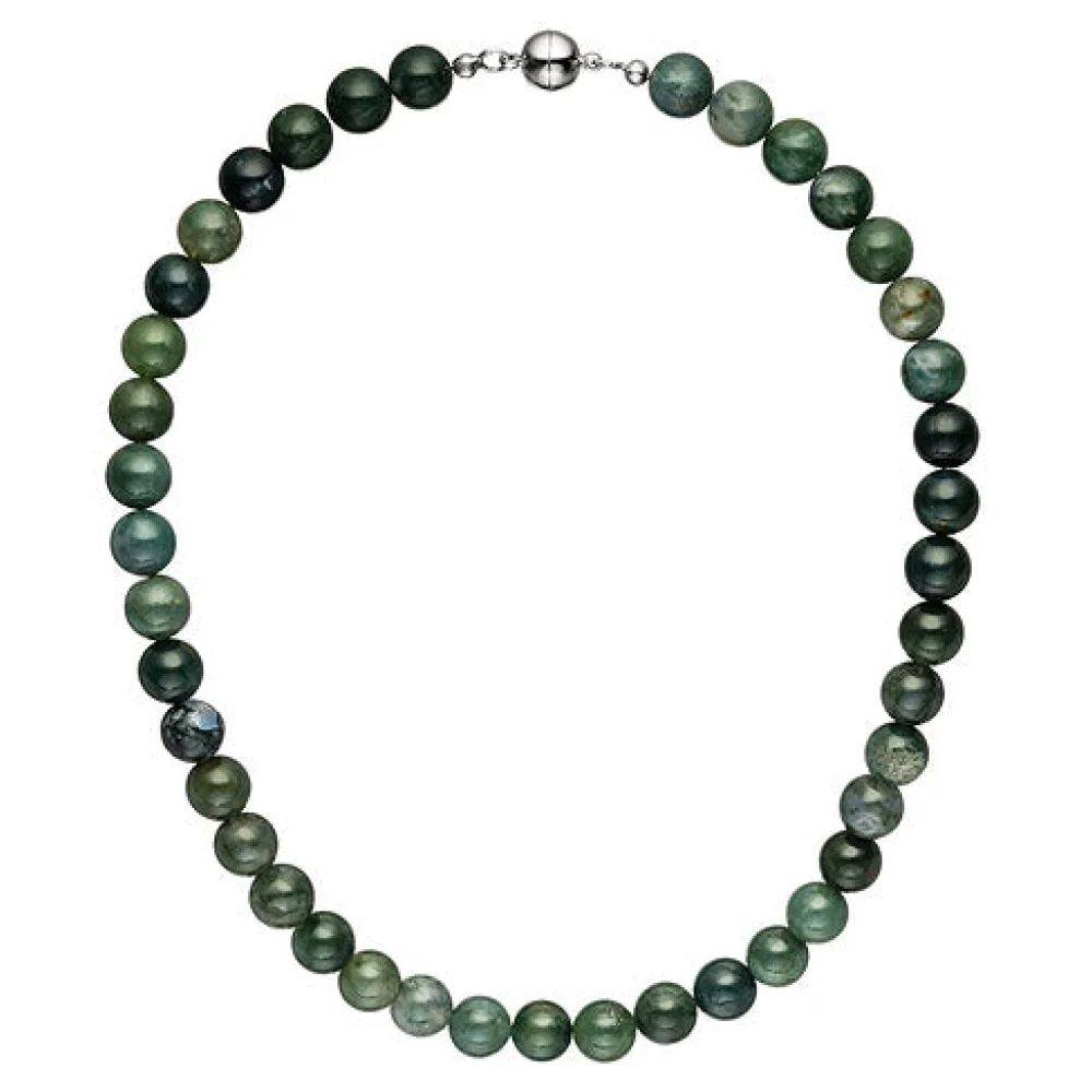 Halskette Kette Moosachat 45 cm Moosachatkette Steinkette Edelsteinkette