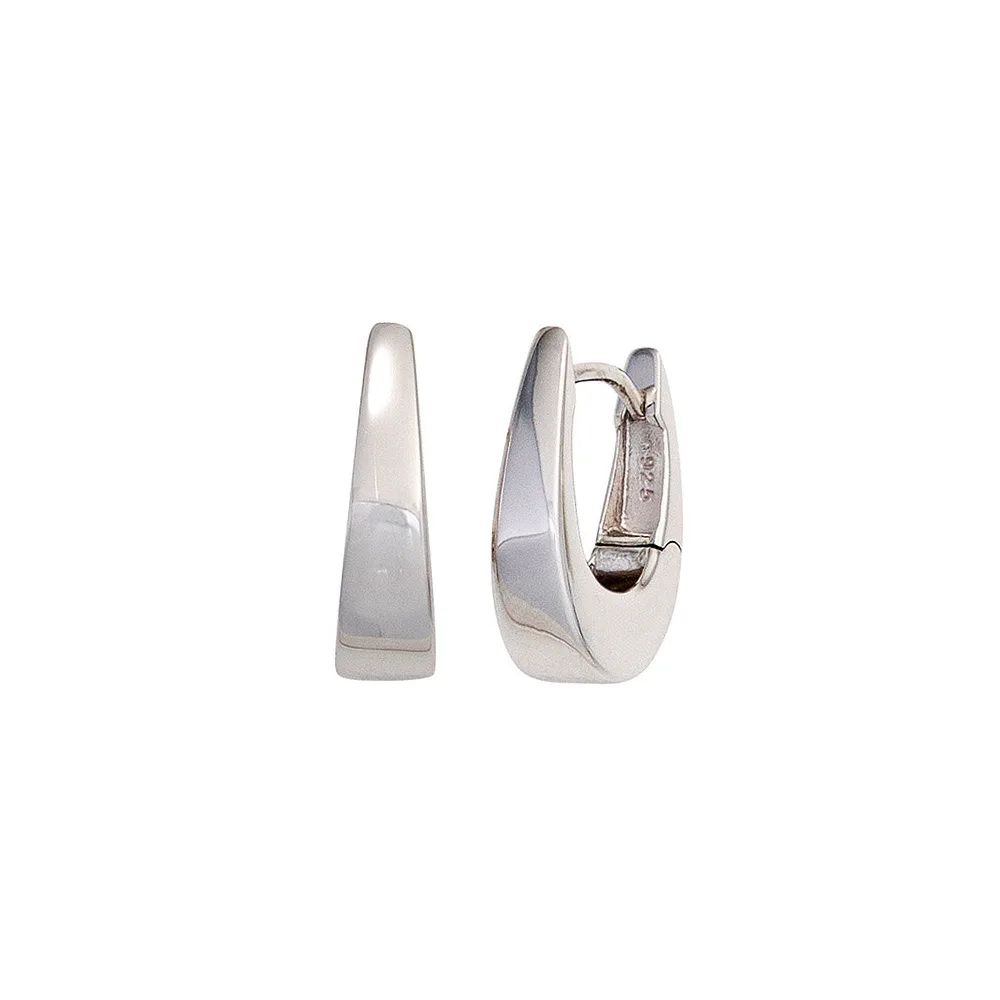 Creolen oval 925 Sterling Silber Ohrringe Silberohrringe Silbercreolen