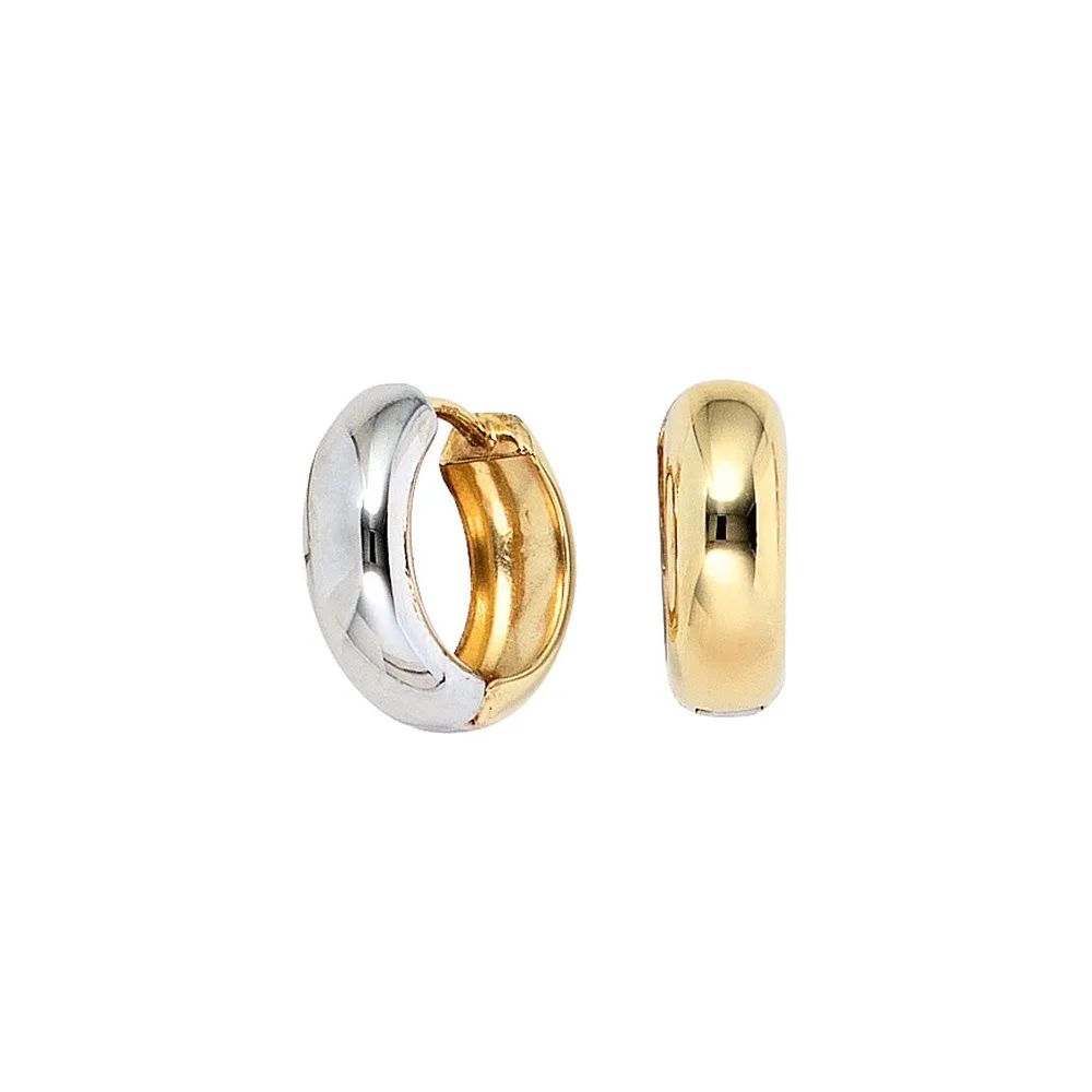 Creolen rund 333 Gold Gelbgold bicolor Ohrringe Goldohrringe Goldcreolen