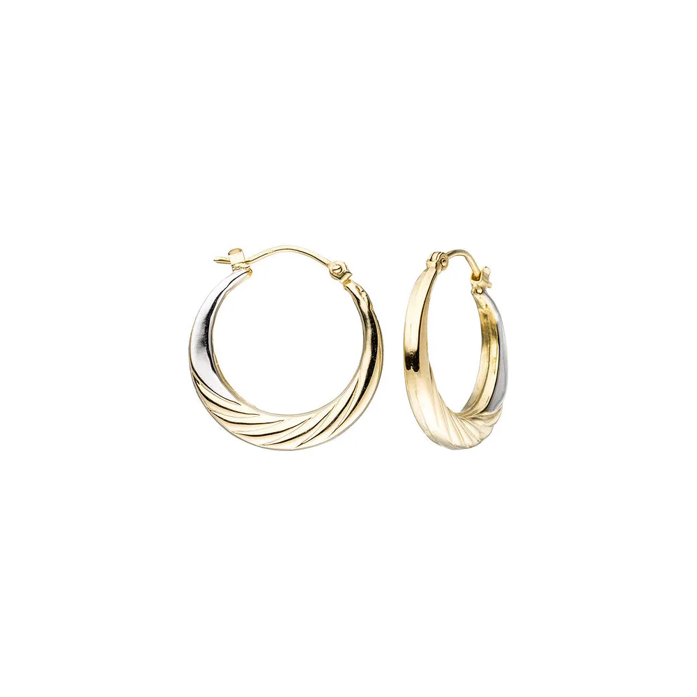Creolen rund 333 Gold Gelbgold bicolor Ohrringe Goldohrringe Goldcreolen