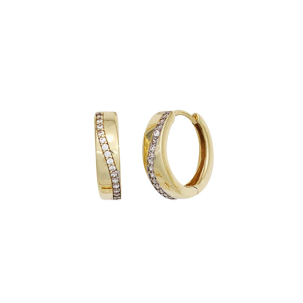 Creolen rund 333 Gold Gelbgold bicolor Zirkonia Ohrringe Goldcreolen