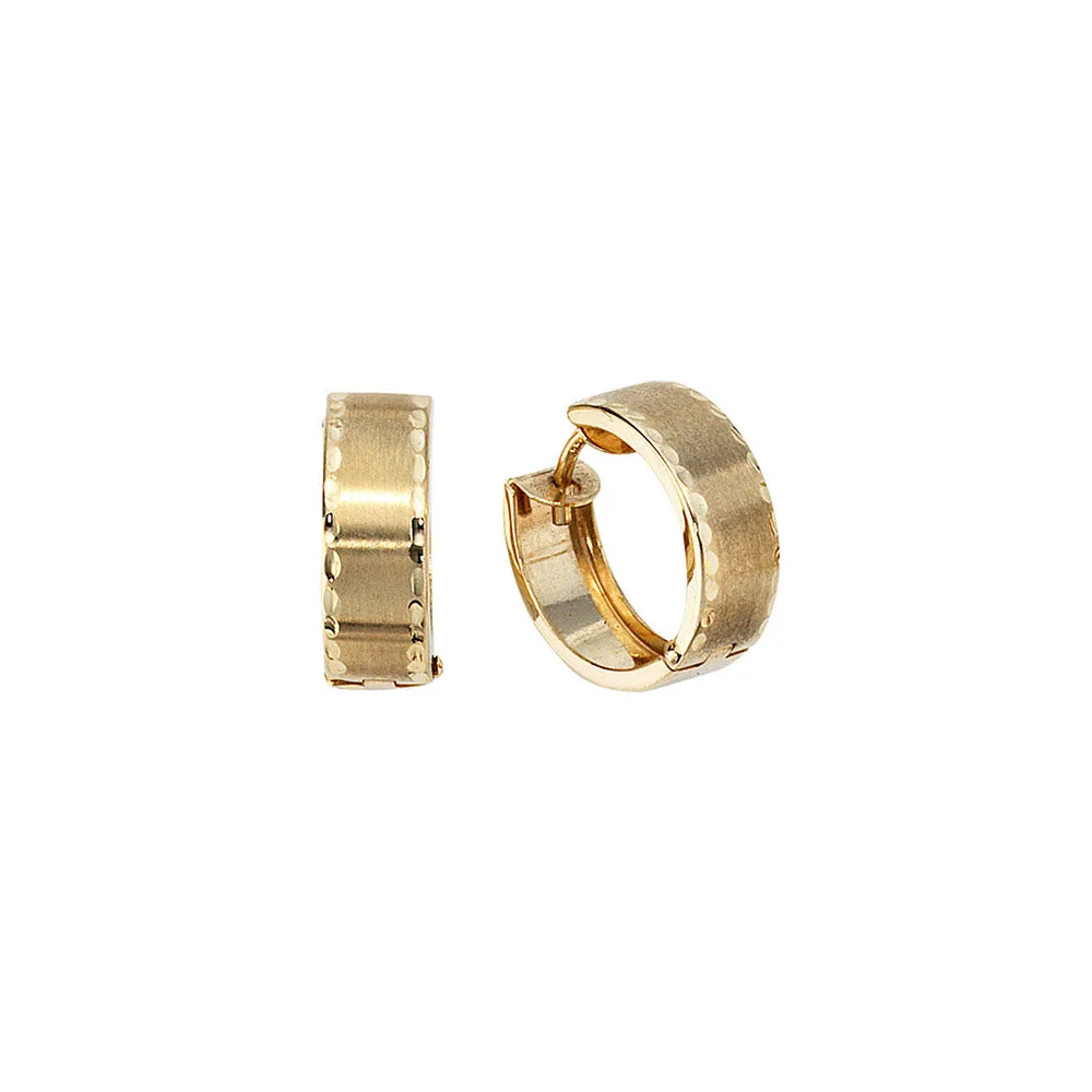 Creolen rund 333 Gold Gelbgold mattiert Ohrringe Goldohrringe Goldcreolen