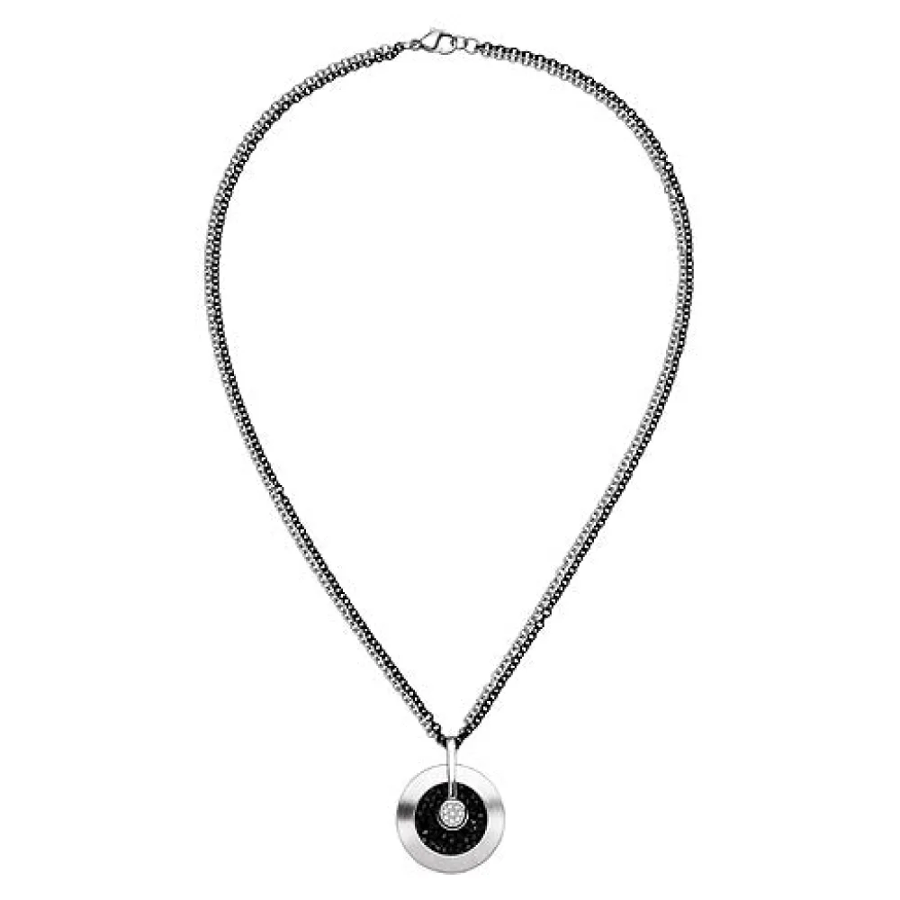 Kette 2-reihig mit Anhänger Edelstahl 8 Zirkonia und SWAROVSKI® ELEMENTS 45 cm