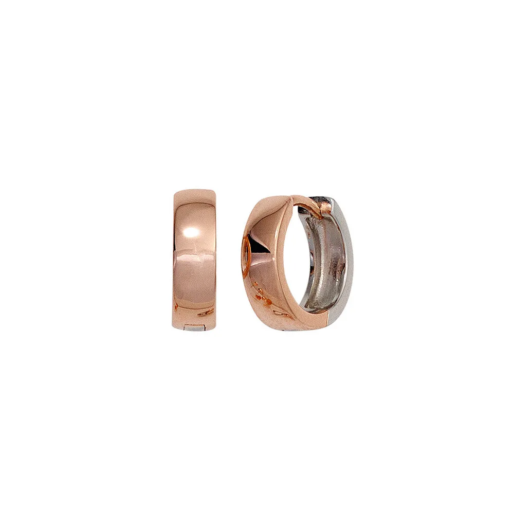 Creolen rund 925 Sterling Silber bicolor vergoldet Ohrringe
