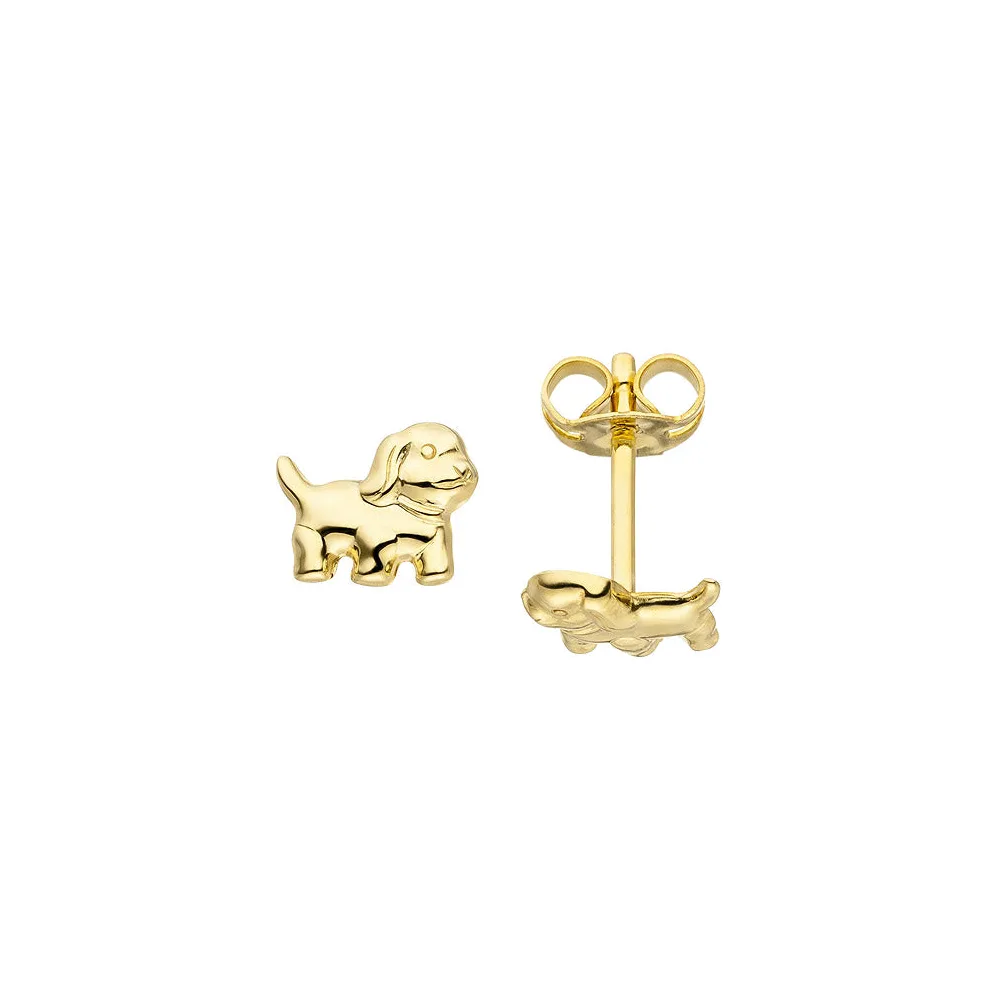 Ohrstecker Hund 333 Gold Gelbgold Ohrringe Goldohrringe Hundeohrringe