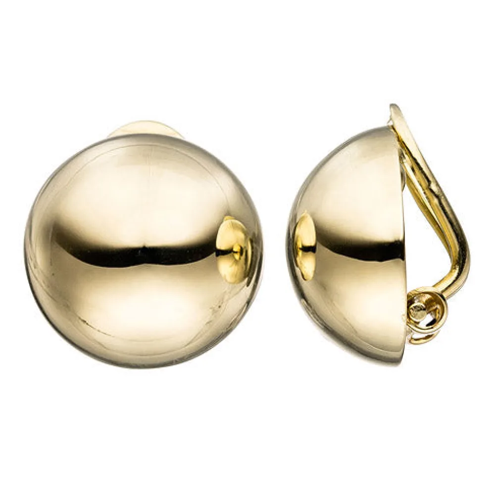 Ohrclips Halbkugel rund 333 Gold Gelbgold Ohrringe Clips